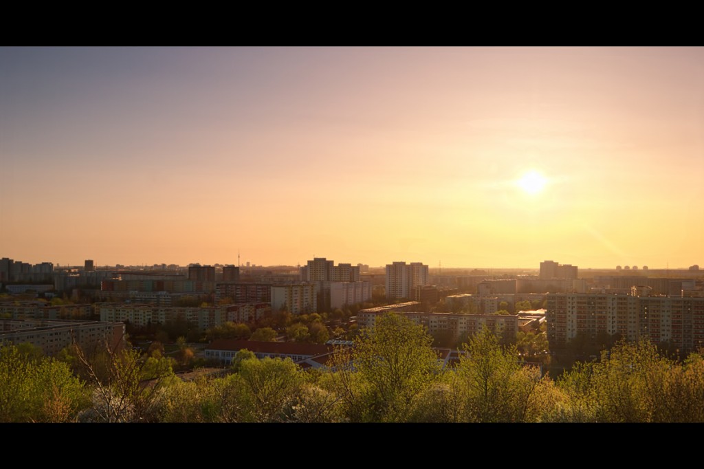 Berlin Marzahn Hellersdorf Sonnenuntergang Skyline