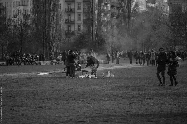 Grillen im Mauerpark im Februar