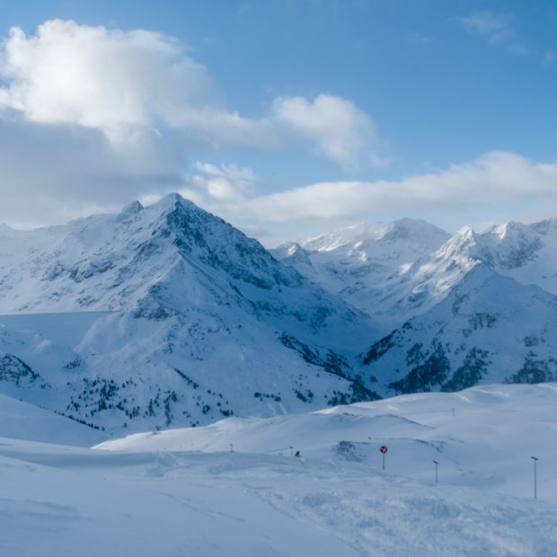 Blick vom Hochalter im Skigebiet Kühtai