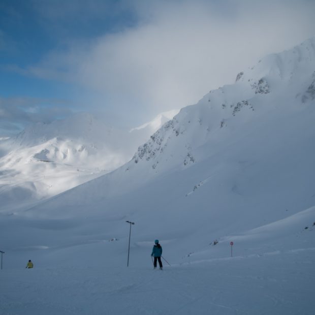 Blick vom Hochalter im Skigebiet Kühtai